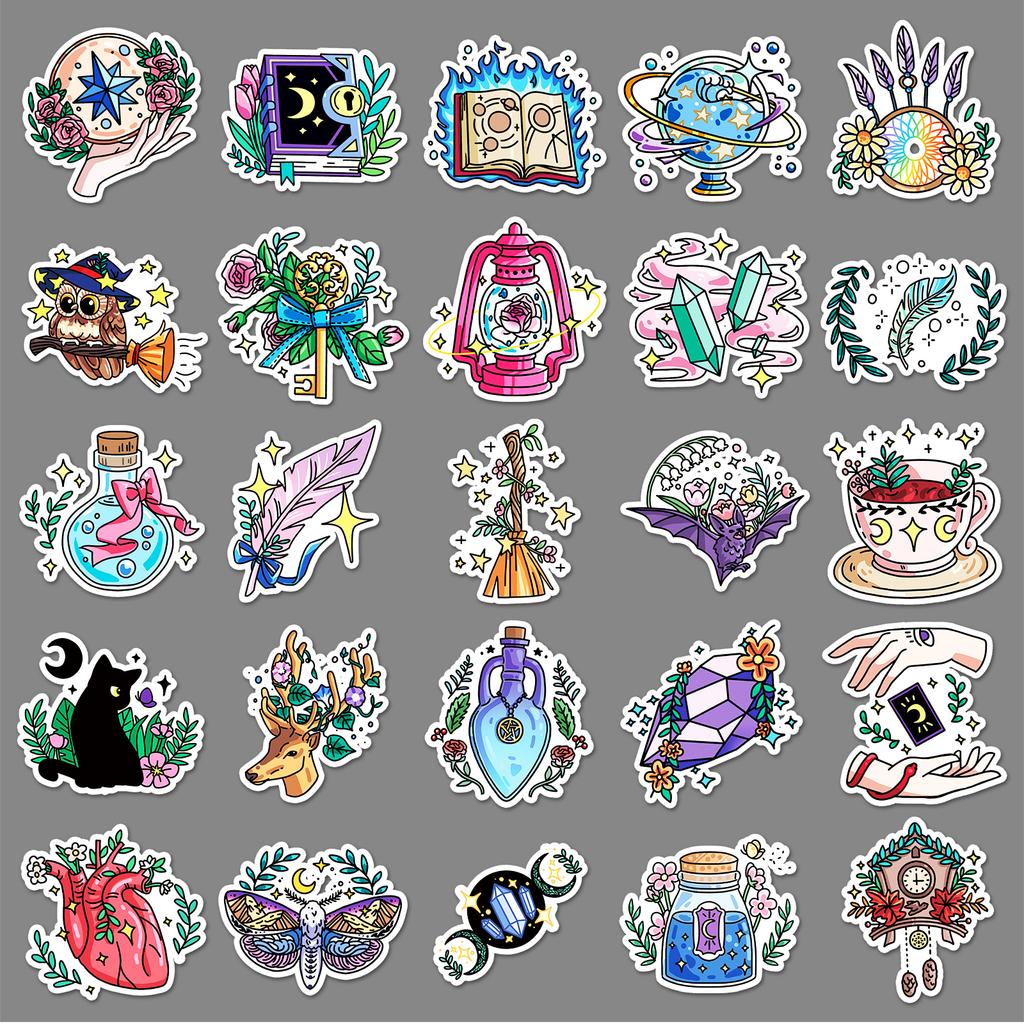 50 Magic Doodle Personalized Cartoon StickersDIY Mobile Case Suitcase Stickers Waterproof