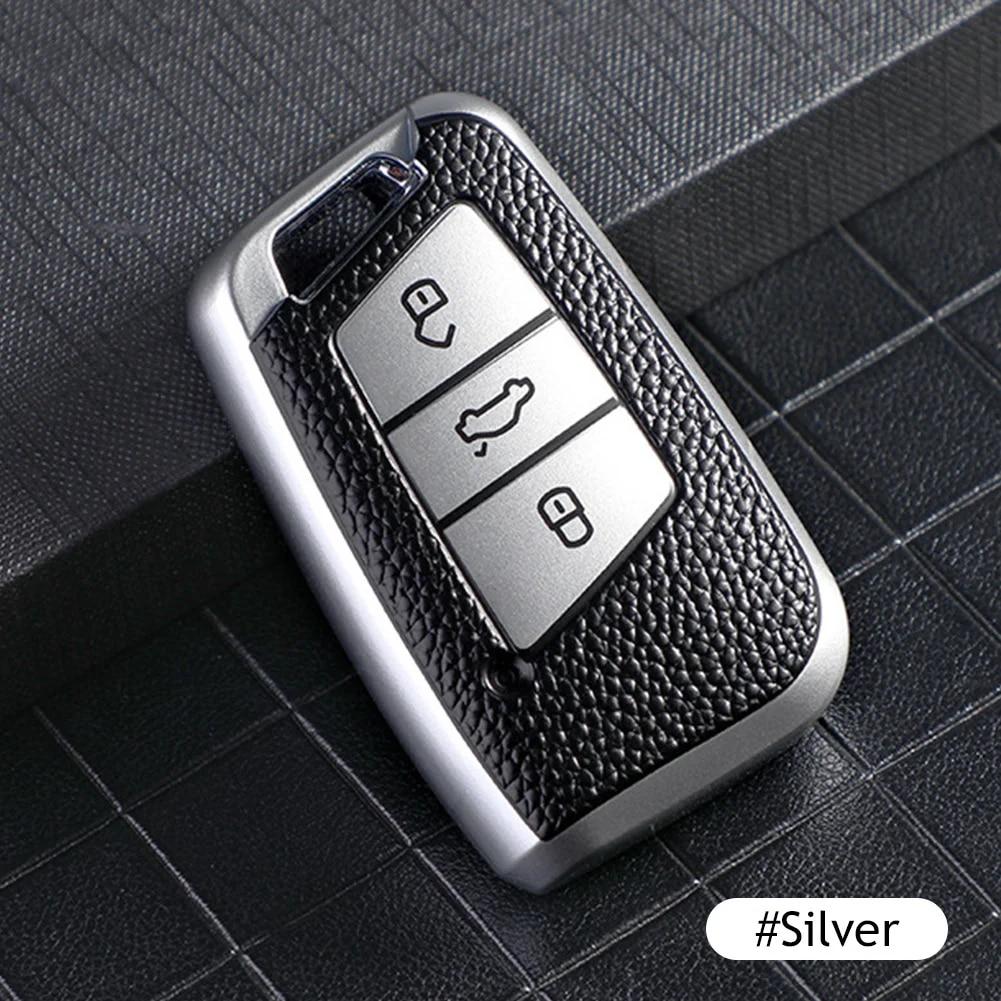 Leather Car Key Case Keys Full Cover Protection Shell Bag for VW Volkswagen Polo Tiguan Passat Golf Jetta Lavida Skoda Octavia