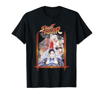 Постер Street Fighter Обложка Эпическая Королевская Битва Иконичная Игровая Футболка