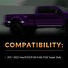 LED Dually Bed Fender Side Marker Lights For 2011- Ford F250 F350 F450 F550 Super Duty Trucks Smoked Len (White Led)