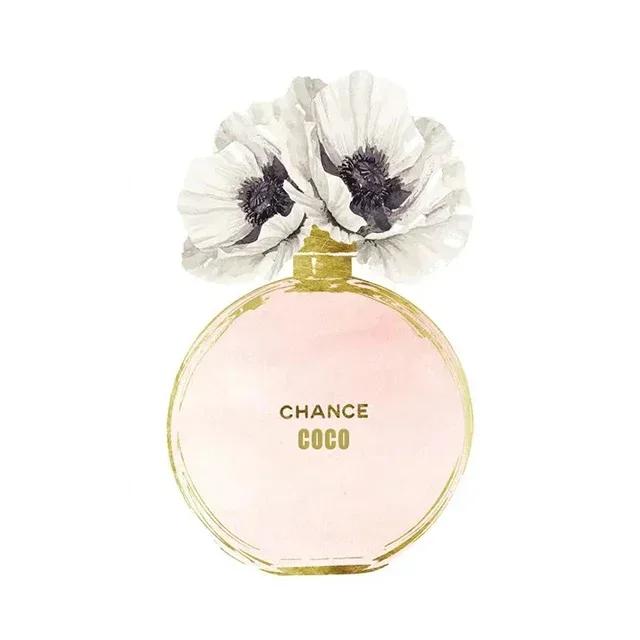 Современная модная эстетика Настенное искусство Париж Роскошный флакон духов HD Масло на холсте Постер Принт Украшение для дома Спальни Подарок