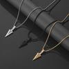 Korean Stainless Steel Retro Men's Spearhead Pendant Necklace - Punk Style Arrow Design