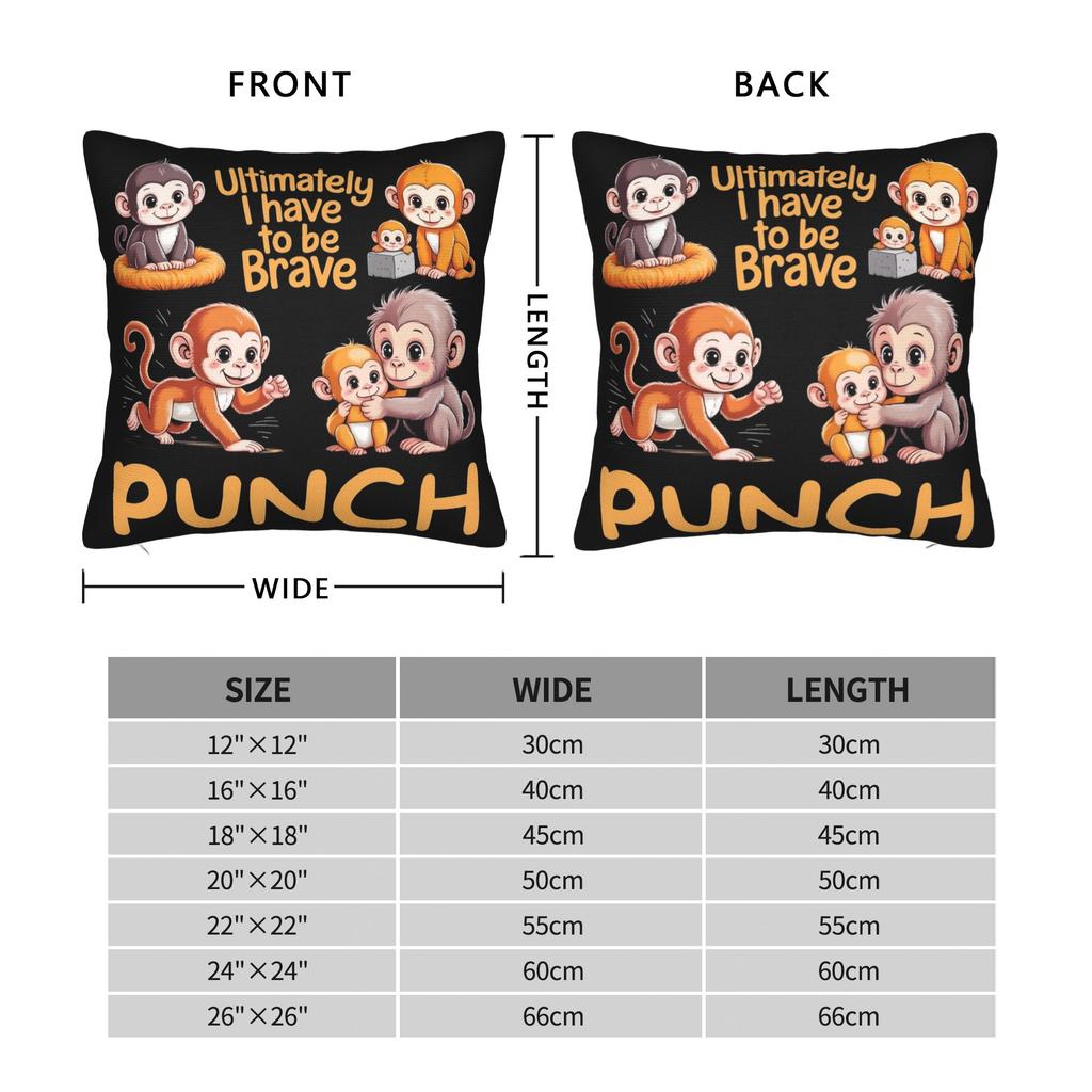 Baby Monkey Punch Pillowcase Soft Fabric Cushion Cover Decorations Pillow Case Cover Home Square 18''