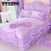 Размер King Size/Queen Size/Twin Size Кружевная утолщенная стеганая юбка-кровать Пододеяльник Наволочка Комплект из четырех предметов Теплая спальня Простое постельное белье Высокое качество