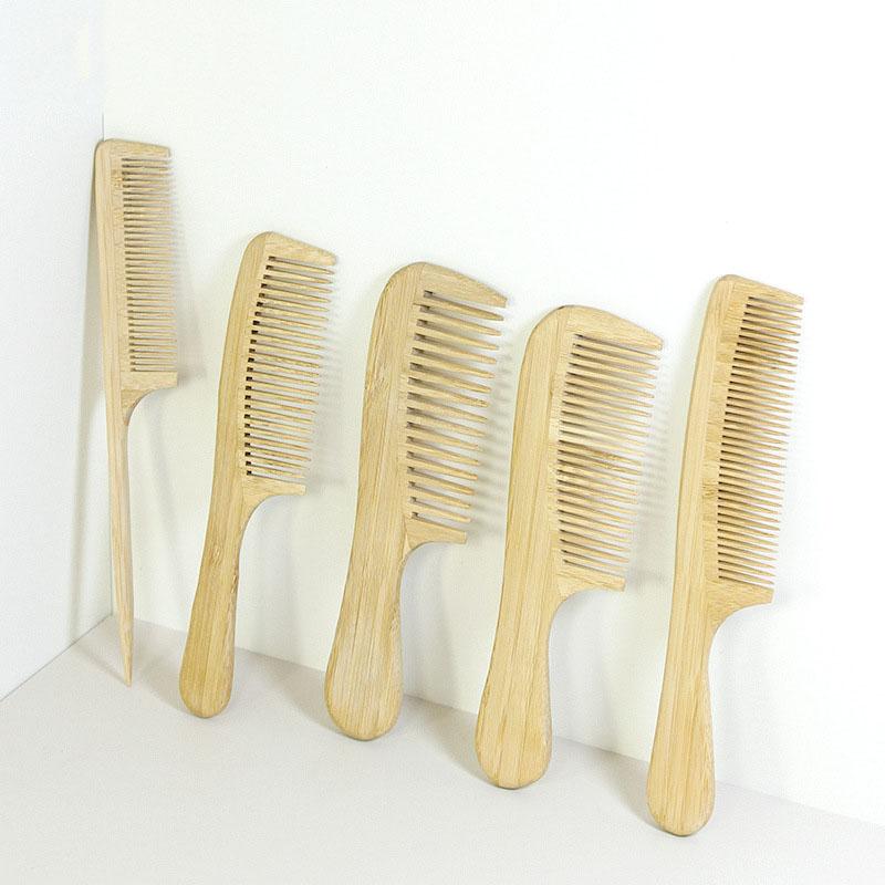 Деревянная расческа Бамбуковая расческа Антистатическая бамбуковая ароматная расческа Бамбуковая строчка Парикмахерская расческа с широкими зубьями