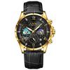 LIGE Man Watch Luxury Rose Gold Case Leather Sport Quartz Watches Elegant Starlight Moon Phase Waterproof Calendar men's watch