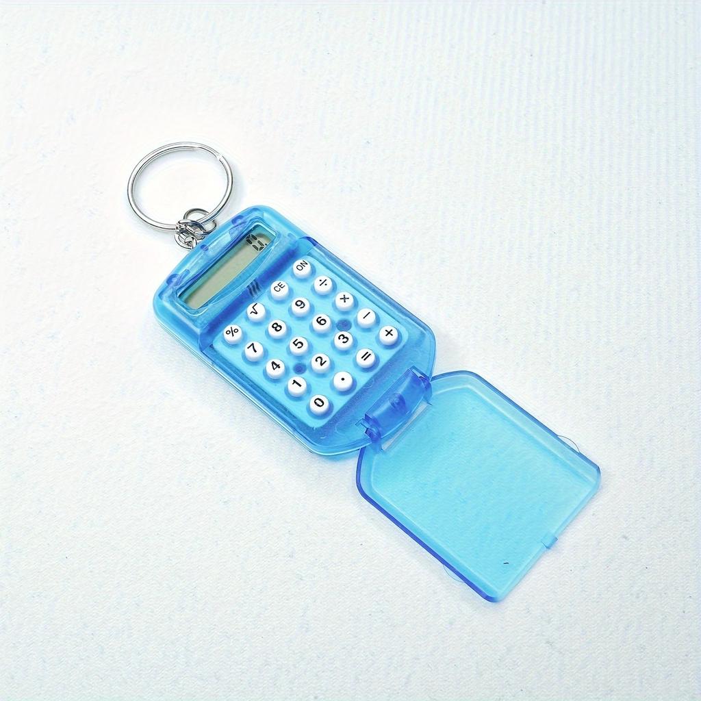 8 Bit Mini Calculator Exquisite Keychain Cute Hanging Flip Calculator Student Supplies Jelly Color Portable Learning Daily Acces