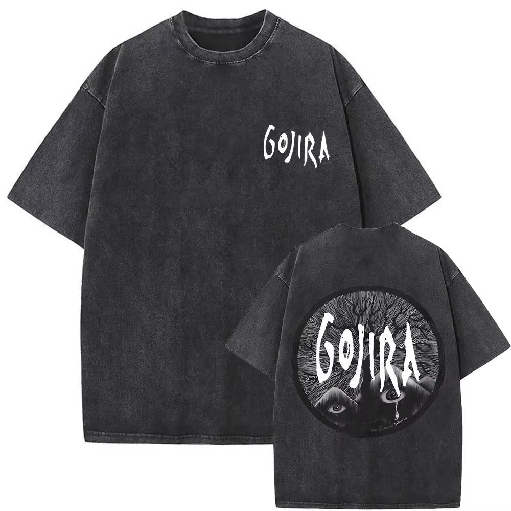 Стирка Винтажная Металлическая Рок-Группа Gojira Футболка От Марса К Сириусу Футболки Мужские Женские Готическая Панк Оверсайз Футболки Уличная Одежда