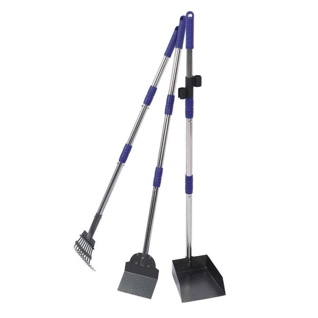 Совок для уборки собачьих экскрементов, регулируемый поднос с длинной ручкой, набор граблей, портативный совок для удаления отходов домашних животных