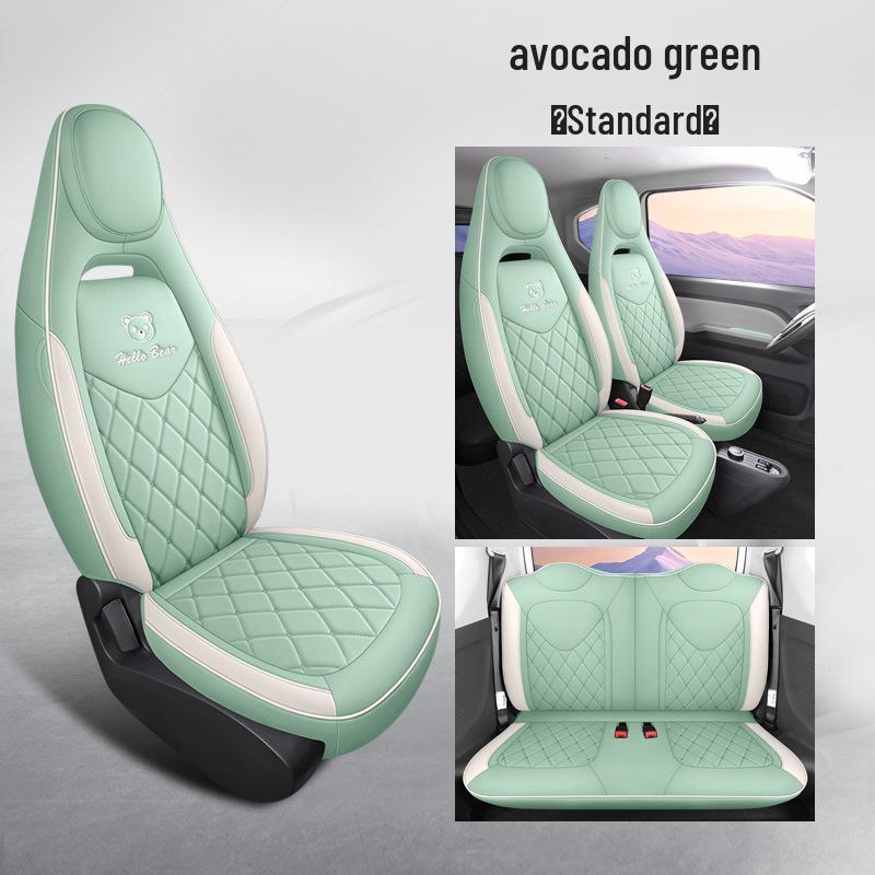 Wuling Mini Full Leather Cartoon Car Seat Cushion - Universal Fit, Four Seasons.