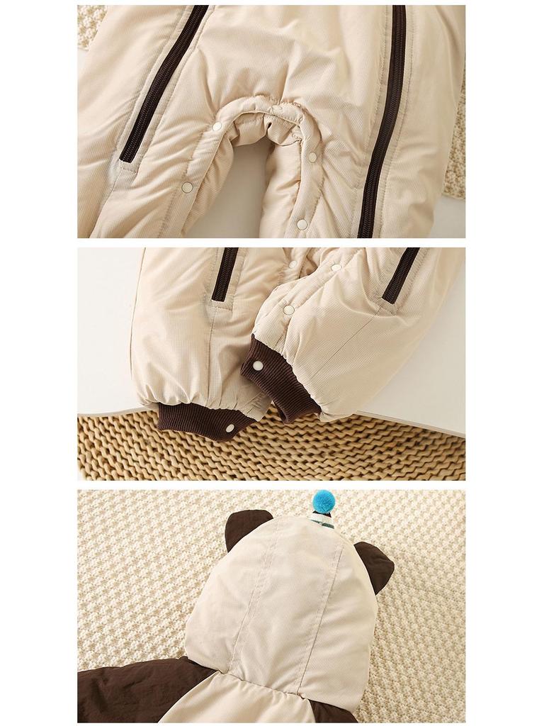 Cozy Cotton & Fleece Baby Winter Romper: Thick, Warm Onesie for Children