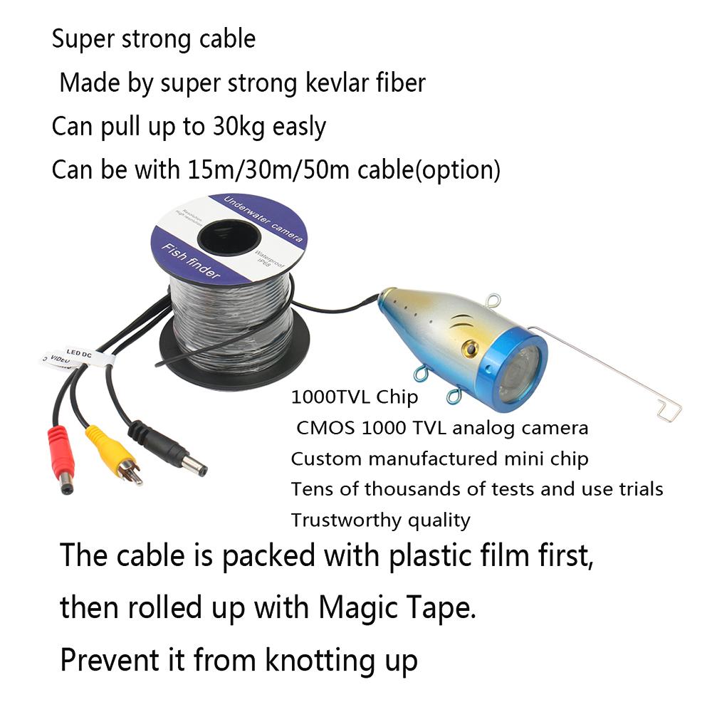 Underwater Fishing Camera Fishing Camera with 7"" Color LCD Monitor IP68 Waterproof Underwater