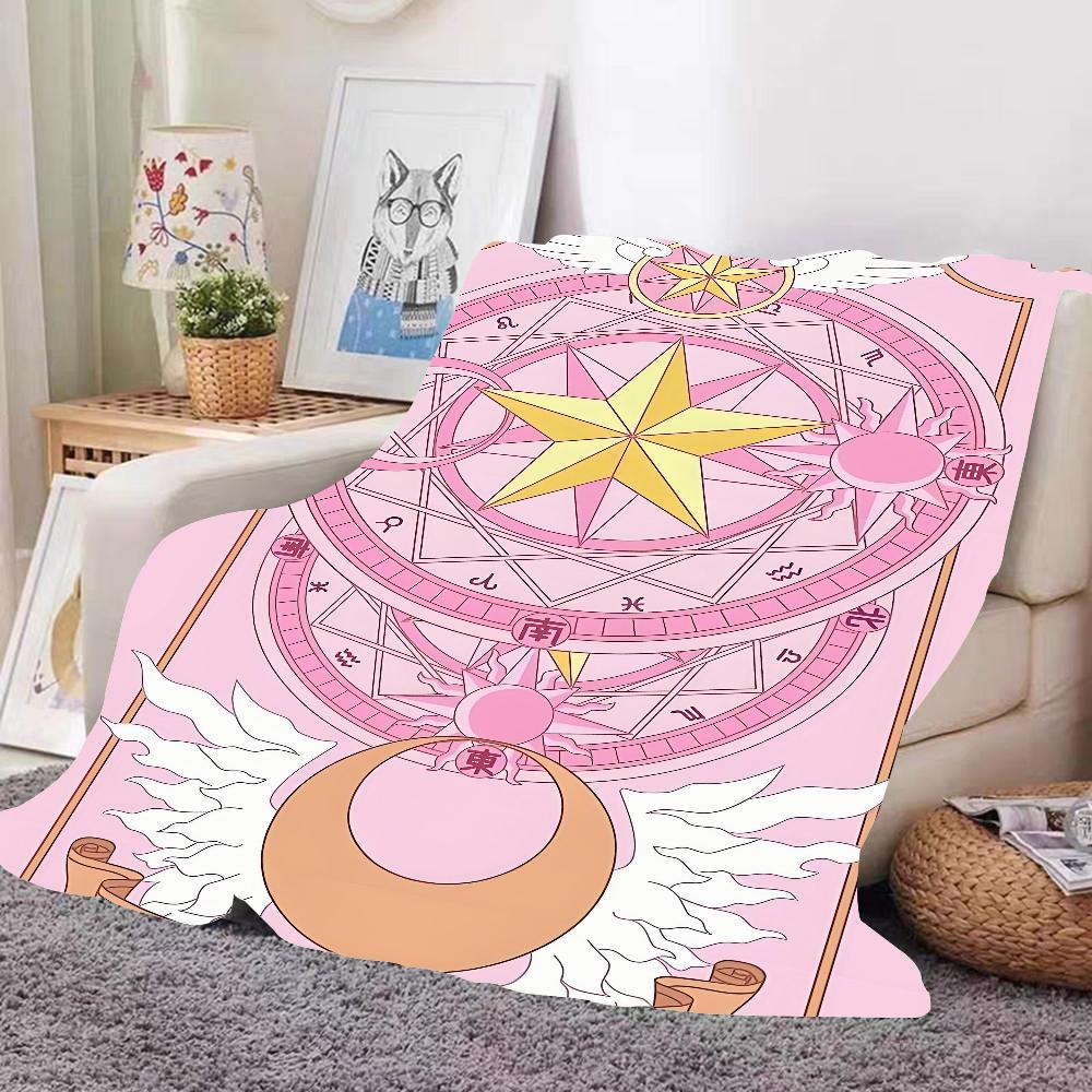 Плед Дизайн Card Captor Sakura Легкий Для Общежития, Дневного Сна, Гостиной, Офиса, Дивана, Всесезонный