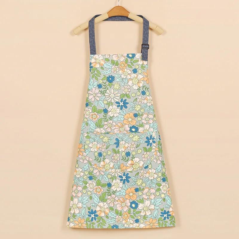 1 шт. фартуки модные хлопчатобумажные ткани водонепроницаемые утолщенные грязеотталкивающие кухонные фартуки и домашняя рабочая одежда садовая рабочая одежда