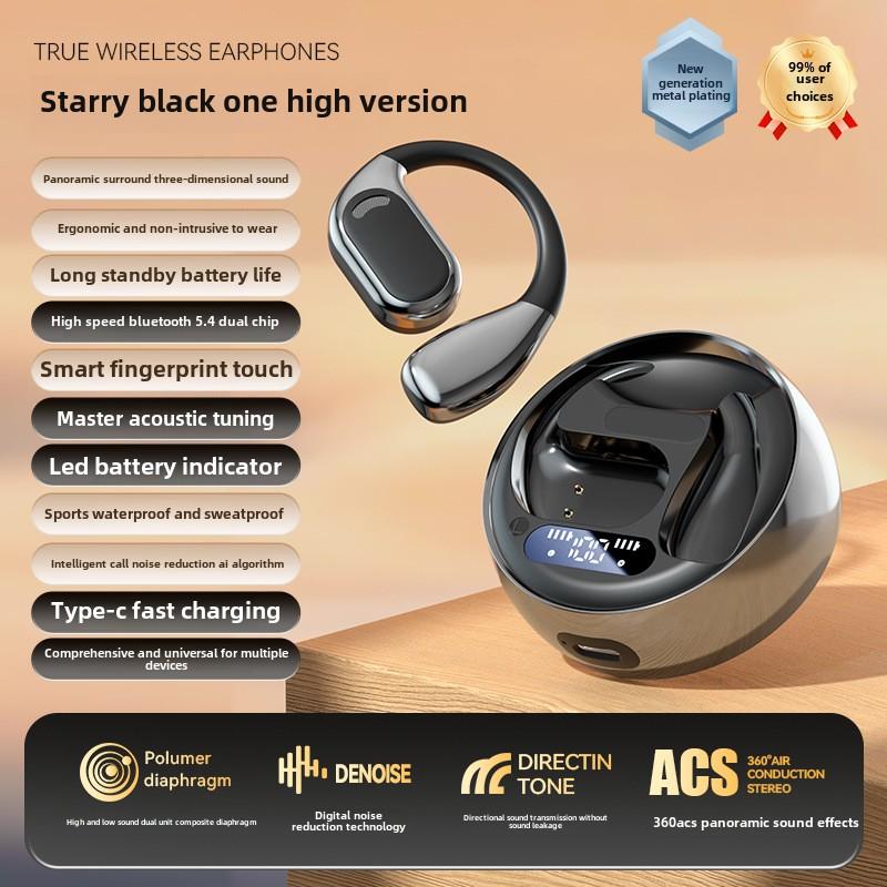 Open Wireless AI Translation Bluetooth Headset Air-bone Conduction Hanging Ear Headset for Running