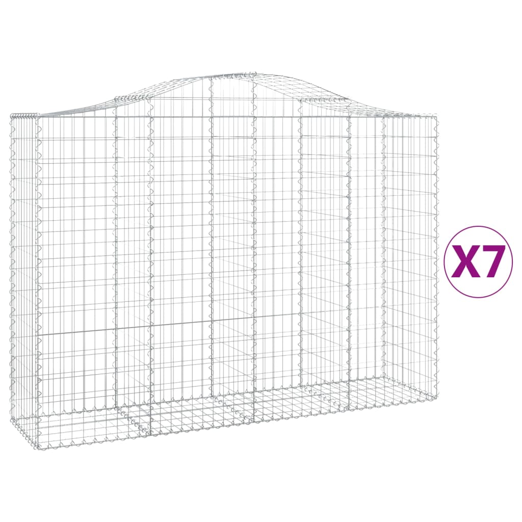 Gabion Baskets with High Arch 7 pcs 200x50x140 160 cm Galvanized Iron