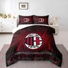 "AC Milan Logo Red Black Bedding set (1 duvet cover, 2 pillowcases, duvet not included)