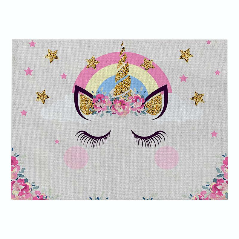 Nordic INS Cartoon Unicorn льняной коврик для стола нескользящий термостойкий коврик для стола подставка под стакан для напитков кухонные принадлежности