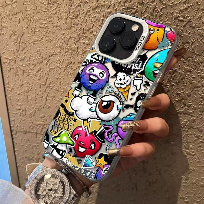 Чехол для телефона Graffiti Elf Apple 16 15promax Цвет Серебристый 14pro/13 Матовый 12/11/78/xs Аниме