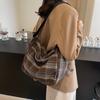 Осенне-зимняя ретро-сумка-пельмень в клетку для женщин, японская сумка-мессенджер для подростков, учеников младших классов средней школы, повседневная сумка на плечо