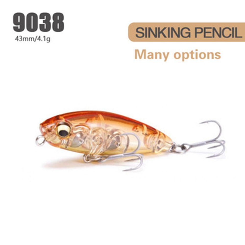 Transparent Useful Crankbaits Minnow Lures Pencil Baits with Steel Ball Winter Fishing Fish Hooks