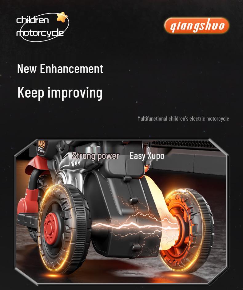 Детский электрический трехколесный велосипед с перезаряжаемым мотором и функцией скольжения – развивающая игрушка для мальчиков и девочек