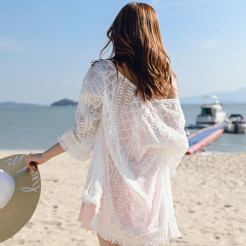 Bohemian Ethnic Tassel Chiffon Cardigan - Women's Sun Protection Beachwear