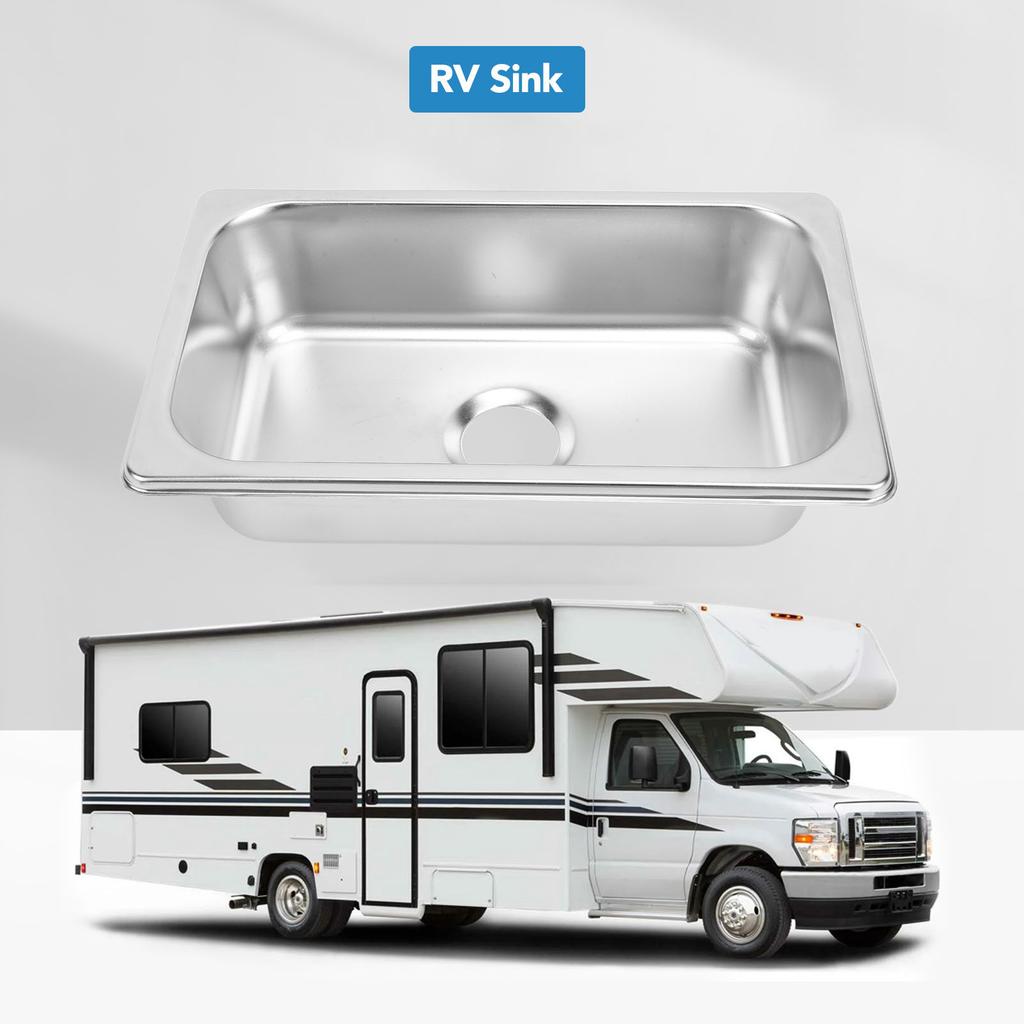 Раковина из нержавеющей стали RV 304 Высокоемкостная кухонная раковина для RV Мойка с 40-мм канализационным выпуском для лодок Яхты Лодки