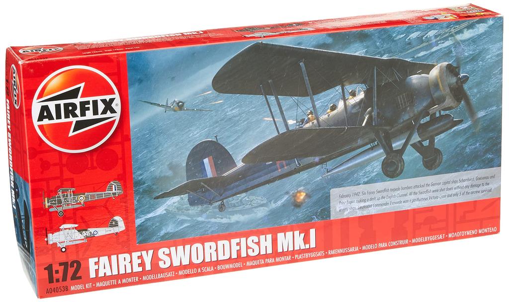 Airfix 1/72 Авиация Королевского флота Fairey Swordfish Mk.1 Пластиковая модель X-4053B