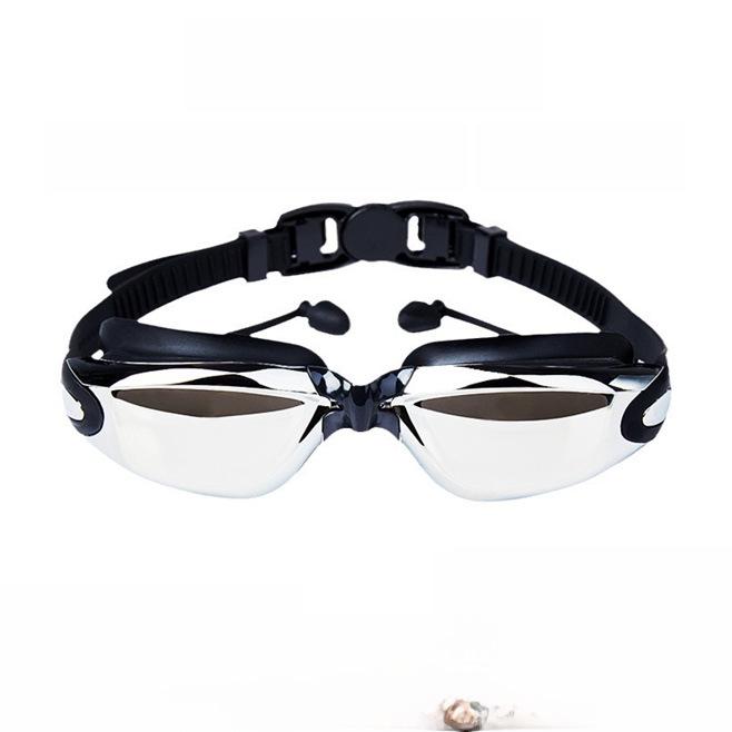 Женские очки для плавания с гальваническим покрытием HD и берушами — розовые, водонепроницаемые, с защитой от запотевания, подходят для людей с близорукостью.