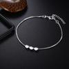 S925 Silver Plated Anklet Transfer Bead Bean Bracelet for Women