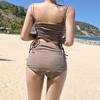 Новый раздельный купальник на шнуровке, однотонный, сексуальный, женский