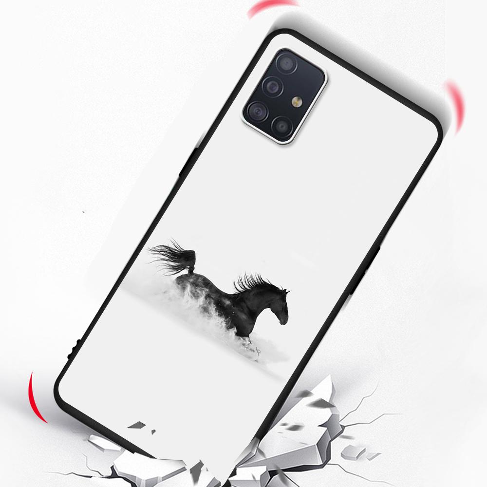 Running Horse Case for Samsung Galaxy A52 A12 A53 A51 A32 A21s A22 A31 A72 A02s A13 5G A11 A41 A03s Silicone Phone Cover Coque