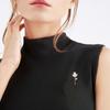 Blucome Gentle Rose Shape Brooch Female All-match Banquet Dress Corsage Accessories Elegant Pin Fashion Jewelry