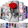 For Xiaomi 11T 12T 13T Redmi Note 13 12 11 10 Pro 12S 11S 10S Cartoon Flower Animal Pattern PU Leather Card Slots Flip Wallet Kickstand Phone Case
