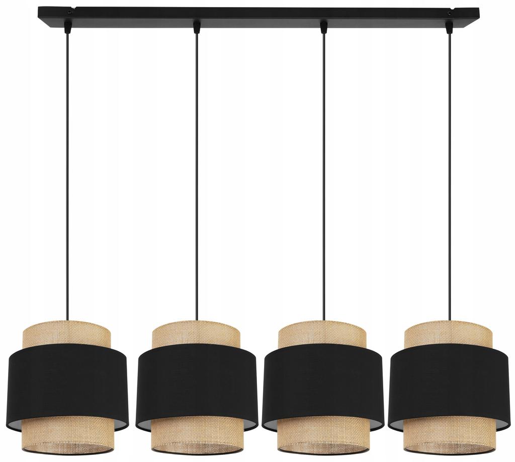 Hanging lamp, chandelier, ceiling lamp, boho jute lampshade