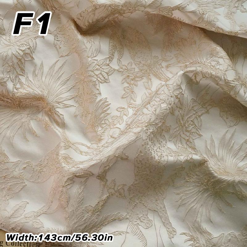 1M Роскошная Золотая Шелковая Ткань Жаккардовая Ткань с Тиснением Цветов Тканая Парчовая Ткань Одежда Платье Костюм Сумка Обивка DIY Швейная Ткань