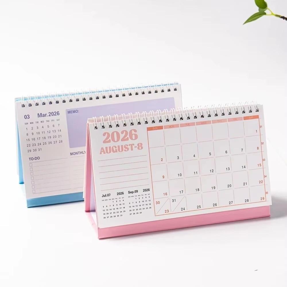 Waterproof Mini Calendar Coil Desktop Ornament Portable Desk Calendar  Office School Supplies