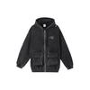 Sportswear Washed Design Letter Logo Full Zip Hooded Jacket Women Jackets Black HQ4750-010
