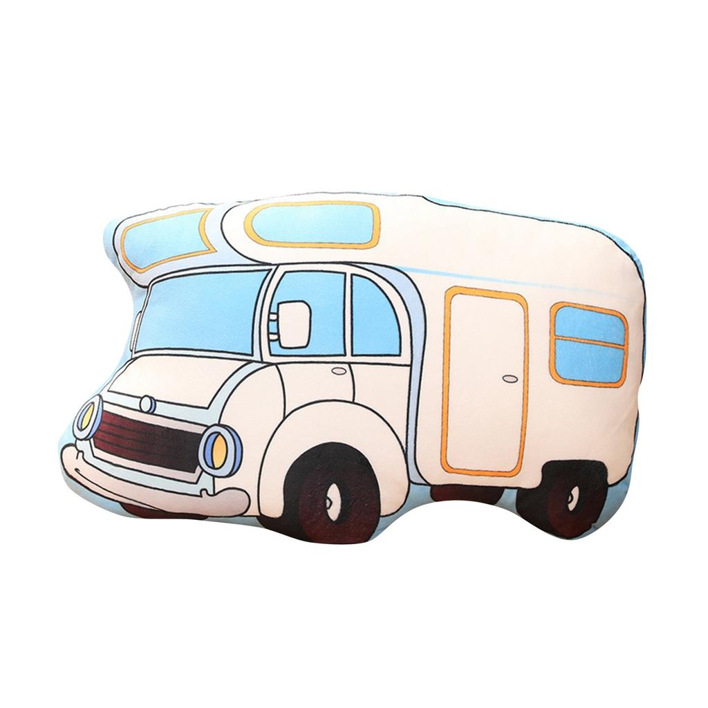 Подушка с изображением мультяшной машины, креативная двухсторонняя плюшевая игрушка с изображением транспорта, подушка для раннего развития в детской комнате
