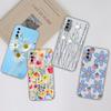 Для Vivo X20 X21 X23 X27 X30 X5 X50 X60 70 80 Pro чехол для телефона задняя крышка противоударный прозрачный матовый мягкий силикон ТПУ модный цветок для бампера Vivo