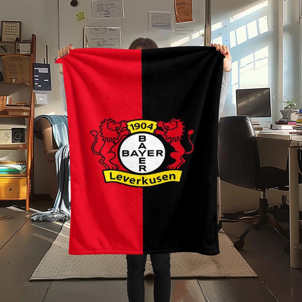1Pc Bayer 04 Leverkusen Print Flannel Blanket High Quality Warm Comfortable Cover for All Seasons Perfect for Gifts Home Decor