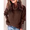 Fall and Winter Women's Caput Mortuum High Neck Knit Sweater