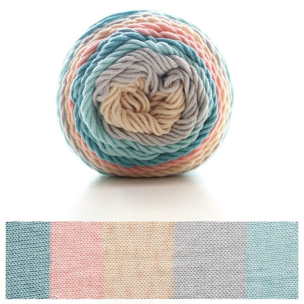 Rainbow Color Crochet Knitting Cotton Rainbow Cotton Yarn Warm Milk Cotton  Scarf
