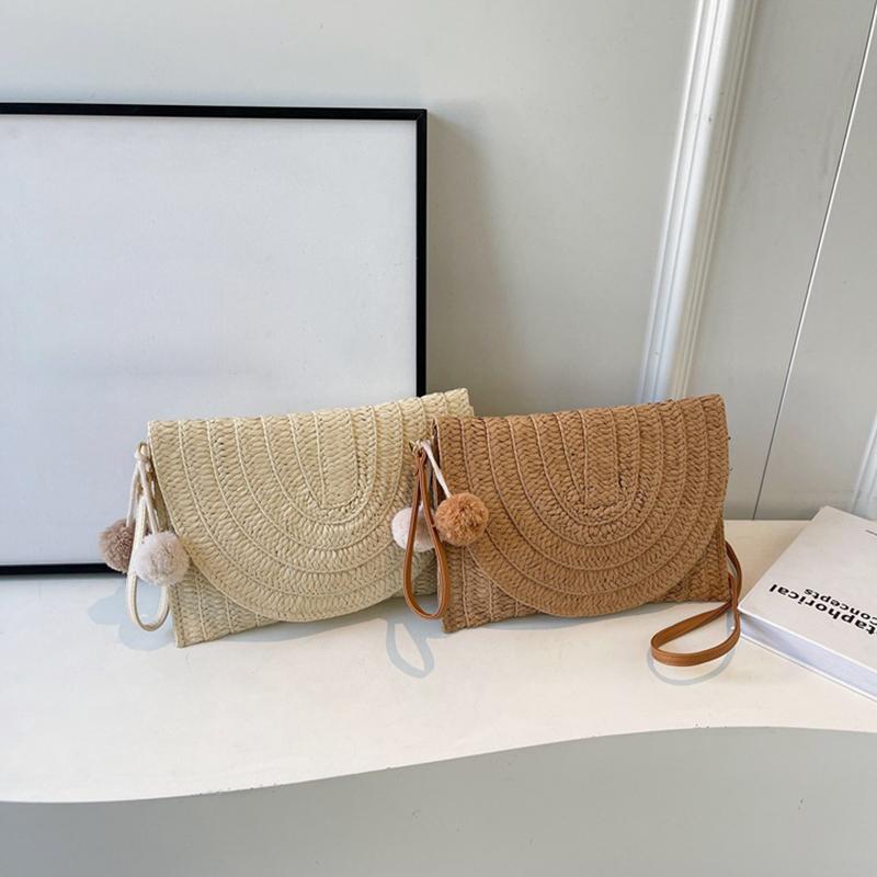 Повседневная женская сумка-конверт, женская модная сумка через плечо, пляжная соломенная плетеная сумка-мессенджер, женская дорожная сумка-тоут