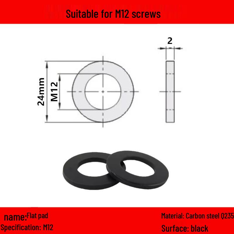 Galvanized/Stainless Steel Flat Washer Spacer - Sizes: M3, M4, M5, M6, M8, M10, M12