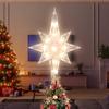 12-дюймовый наконечник для рождественской елки, Вифлеемская звезда с 10 лампочками для украшения домашней рождественской елки (Теплый белый)