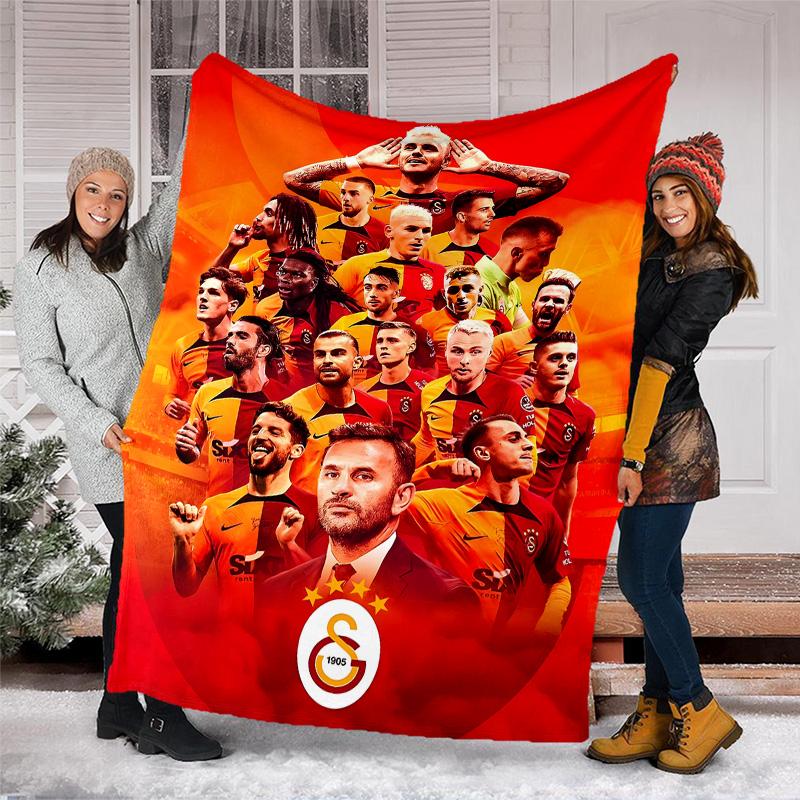 1pc Football Team (28) Theme Blanket - Digital Print, Polyester, Cozy for All Seasons, Perfect for Outdoor, Camping, and Travel