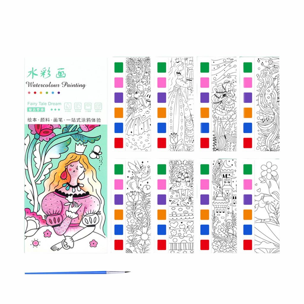 Портативная детская акварельная раскраска со встроенной краской и порошком
