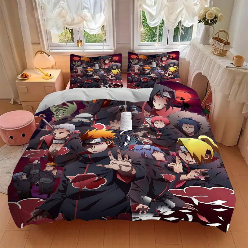 Akatsuki Nightly Assembly Print 3Pcs Bedding Setduvet Cover With 2 Bedropillowcase Home Birthday Gift